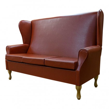 3 Seater Westoe Sofa in Denver Smooth Tan Contract Vinyl | Beaumont