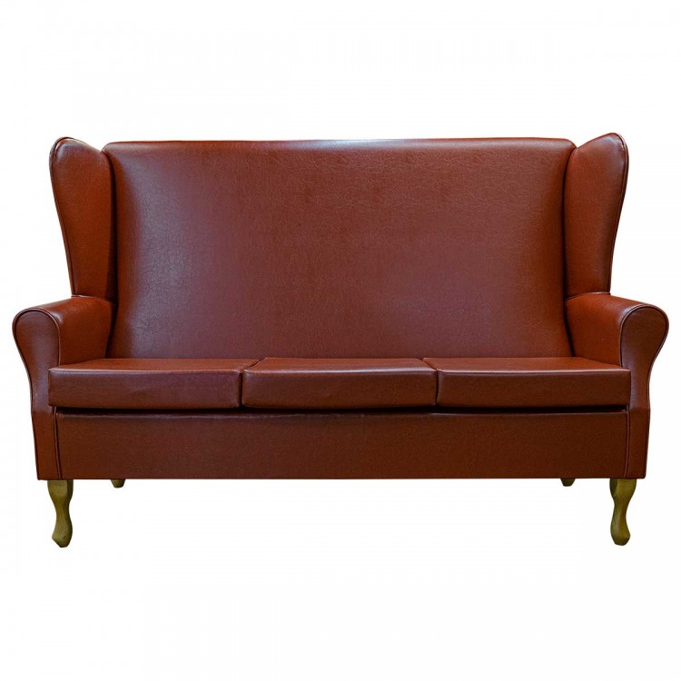 3 Seater Westoe Sofa in Denver Smooth Tan Contract Vinyl | Beaumont
