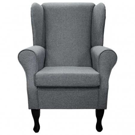 Standard Wingback Fireside Chair in a Grey Sawana Fabric | Beaumont