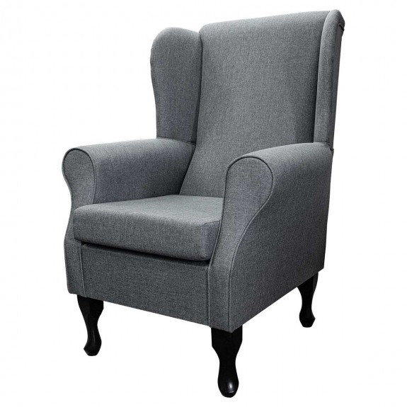 Standard Wingback Fireside Westoe Chair in a Grey Sawana Fabric