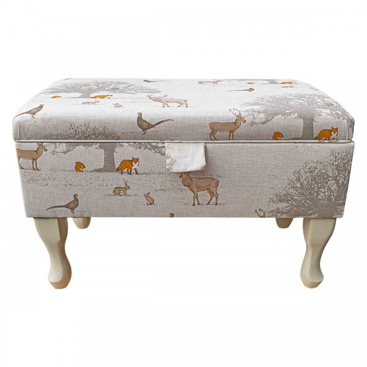 Storage Footstool in a Tatton Cotton Fabric | Beaumont