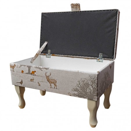 Storage Footstool in a Tatton Cotton Fabric | Beaumont