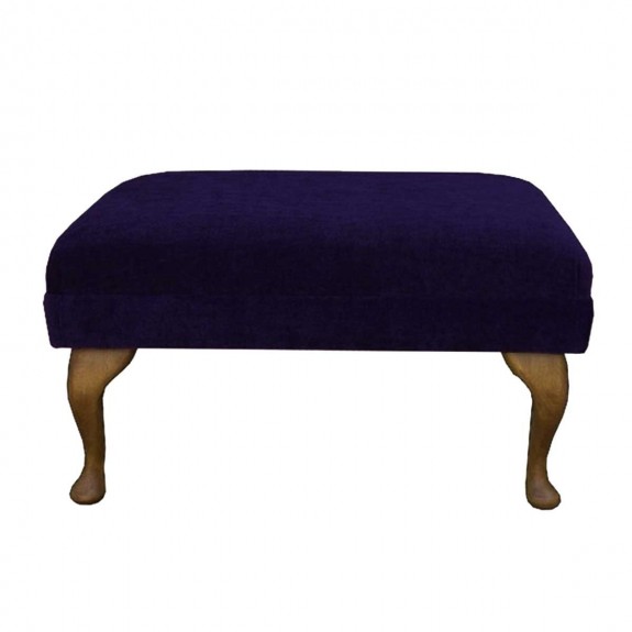Medium Footstool in a Malta Amethyst Deluxe Velvet Fabric