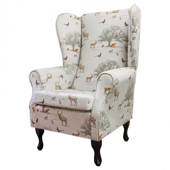 Large High Back Chair in a Tatton Cotton Fabric
