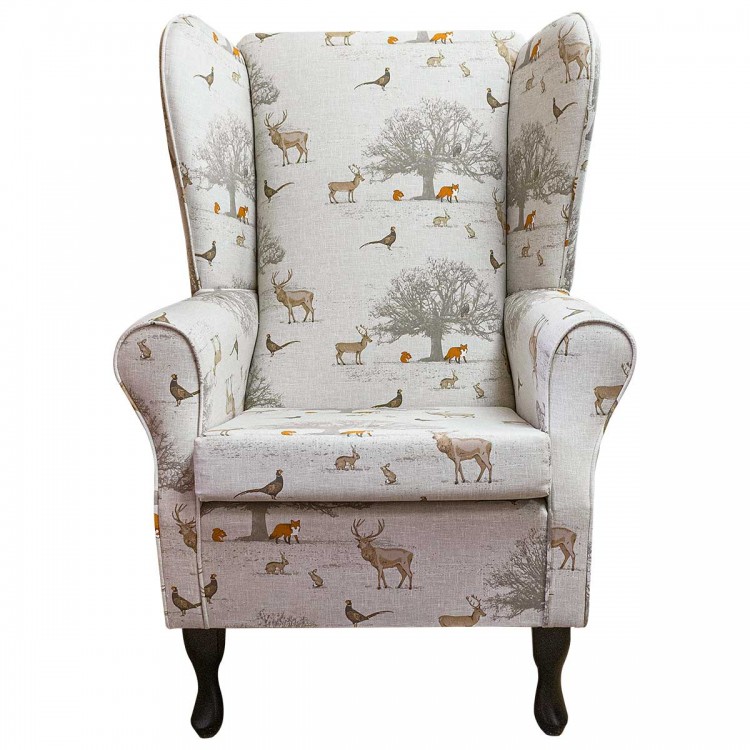 Large High Back Chair in a Tatton Cotton Fabric | Beaumont
