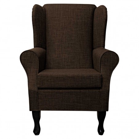 Standard Wingback Chair in a Lena Plain Marl Brown Fabric | Beaumont