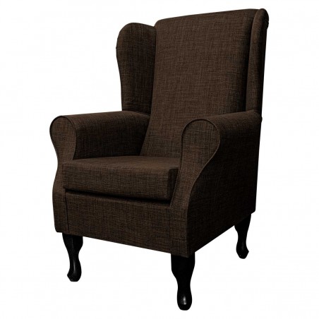 Standard Wingback Chair in a Lena Plain Marl Brown Fabric | Beaumont