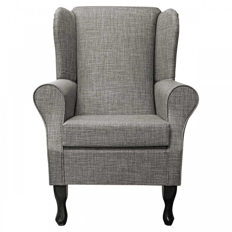 Standard Wingback Chair in a Lena Plain Marl Slate Fabric | Beaumont