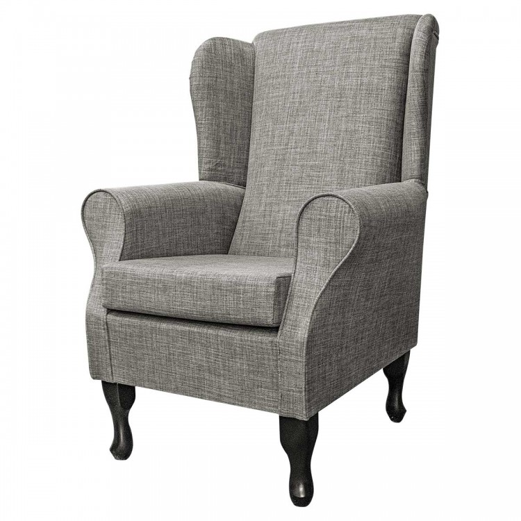 Standard Wingback Chair in a Lena Plain Marl Slate Fabric | Beaumont
