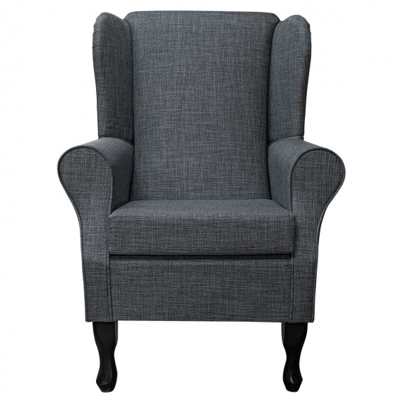 Standard Wingback Fireside Westoe Chair in a Lena Plain Marl Grey Fabric