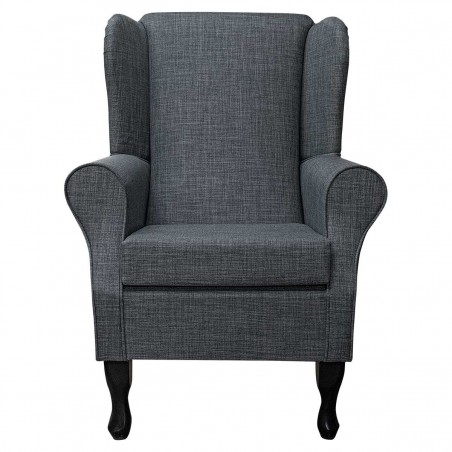 Standard Wingback Chair in a Lena Plain Marl Grey Fabric | Beaumont