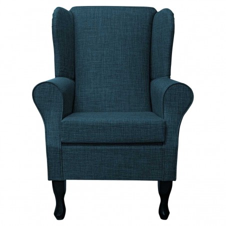Standard Wingback Chair in Petrol Blue Fabric | Beaumont Furniture