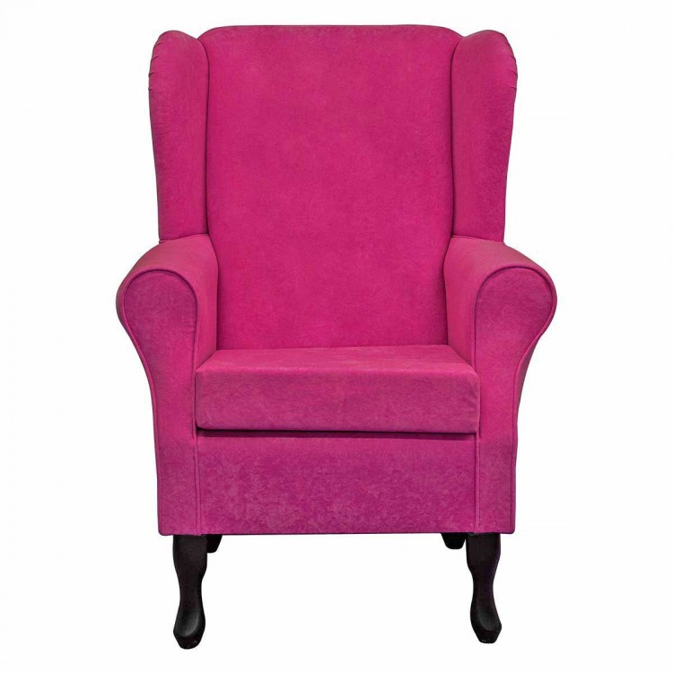 Standard Wingback Westoe Chair in Plush Fuchsia Pink Fabric | Beaumont