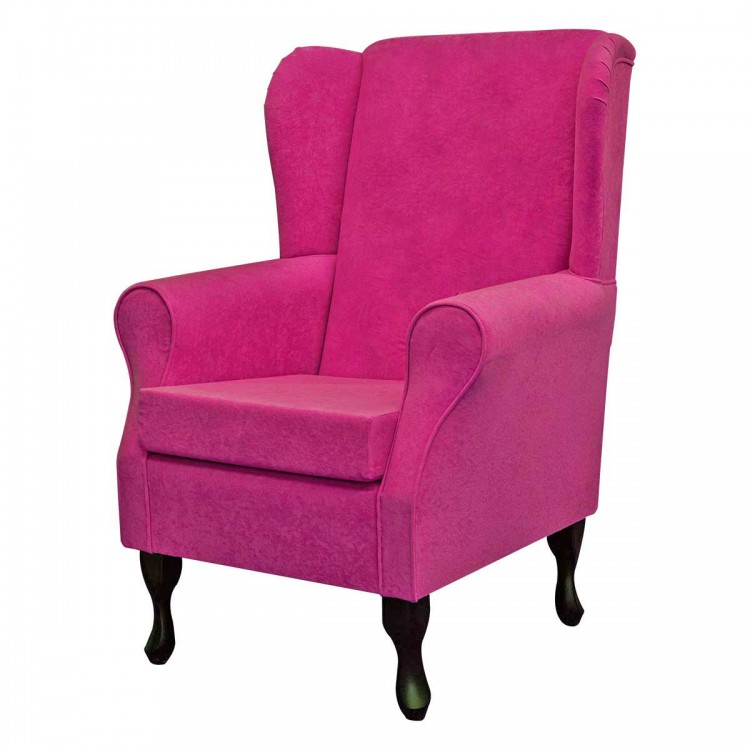 Standard Wingback Westoe Chair in Plush Fuchsia Pink Fabric | Beaumont