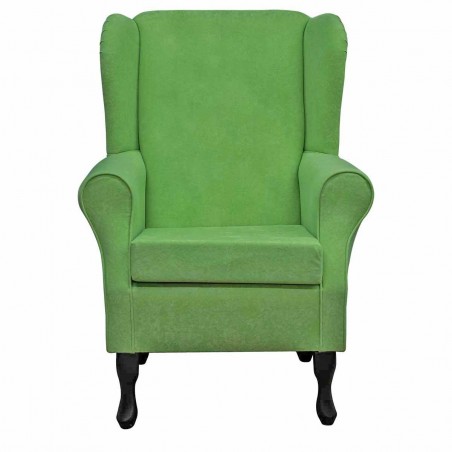 Standard Wingback Westoe Chair in Plush Grass Green Fabric | Beaumont