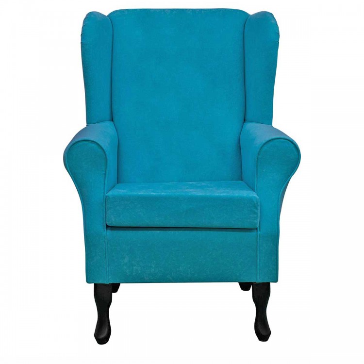 Standard Wingback Westoe Chair in a Plush Light Blue Fabric | Beaumont