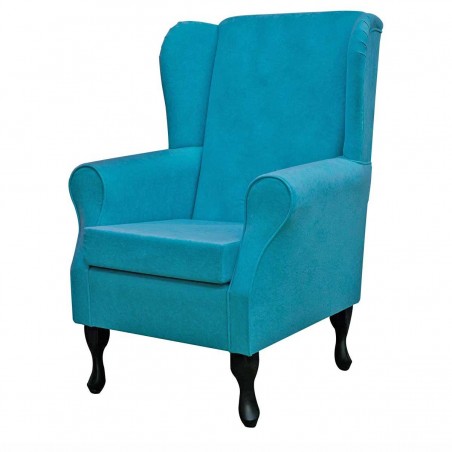 Standard Wingback Westoe Chair in a Plush Light Blue Fabric | Beaumont