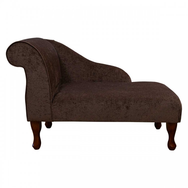 Mini Chaise Longue in Pimlico Crush Chocolate Fabric SR16014 | Beaumont