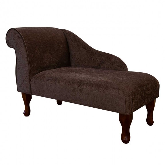 Mini Chaise Longue in Pimlico Crush Chocolate Fabric SR16014 | Beaumont