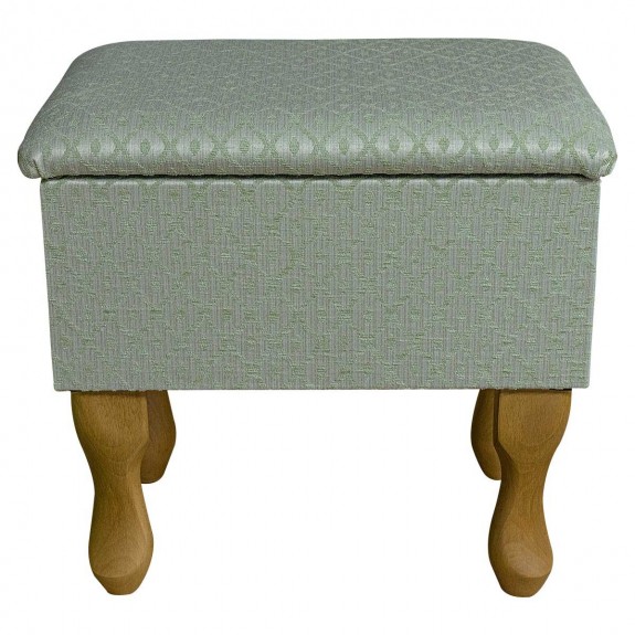 Small Green Dressing Table Stool in a Woburn Trellis Fabric