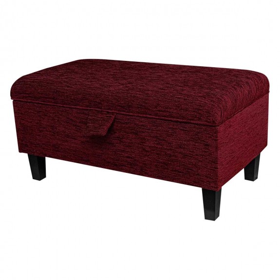 Storage Footstool in Portobello Boucle Claret Fabric SR12032 | Beaumont