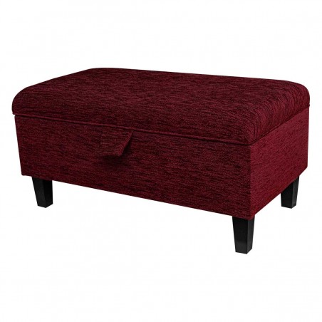 Storage Footstool in Portobello Boucle Claret Fabric SR12032 | Beaumont
