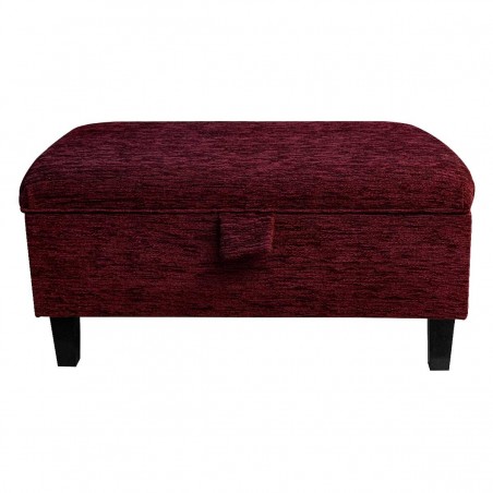 Storage Footstool in Portobello Boucle Claret Fabric SR12032 | Beaumont