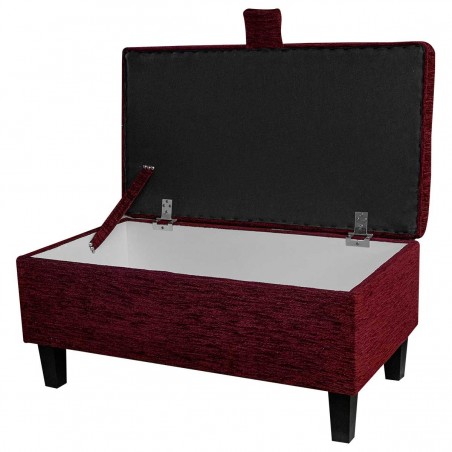 Storage Footstool in Portobello Boucle Claret Fabric SR12032 | Beaumont