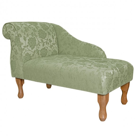 Mini Chaise Longue in a Woburn Floral Green Fabric SR17073 | Beaumont
