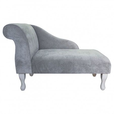 Mini Chaise Longue in Dolce Fog Strie Velvet Fabric DOL3494 | Beaumont