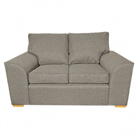 Dallas Two Seater Sofa in a Lena Plain Marl Beige Fabric | Beaumont