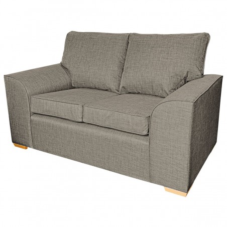 Dallas Two Seater Sofa in a Lena Plain Marl Beige Fabric | Beaumont