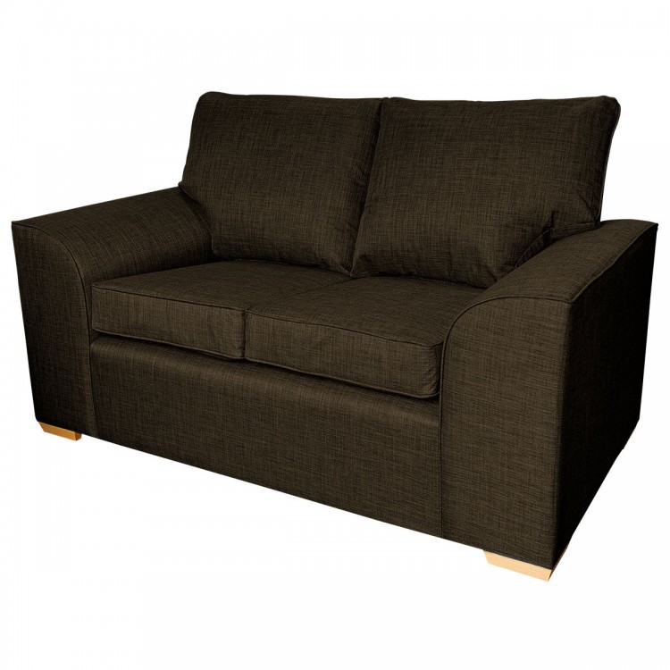 Dallas Two Seater Sofa in a Lena Plain Marl Brown Fabric | Beaumont