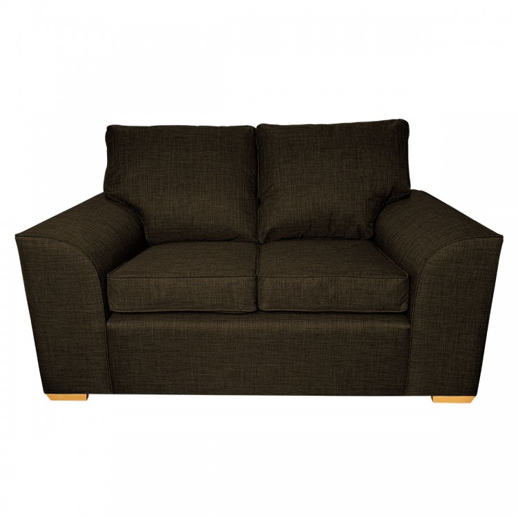 Dallas Two Seater Sofa in a Lena Plain Marl Brown Fabric | Beaumont