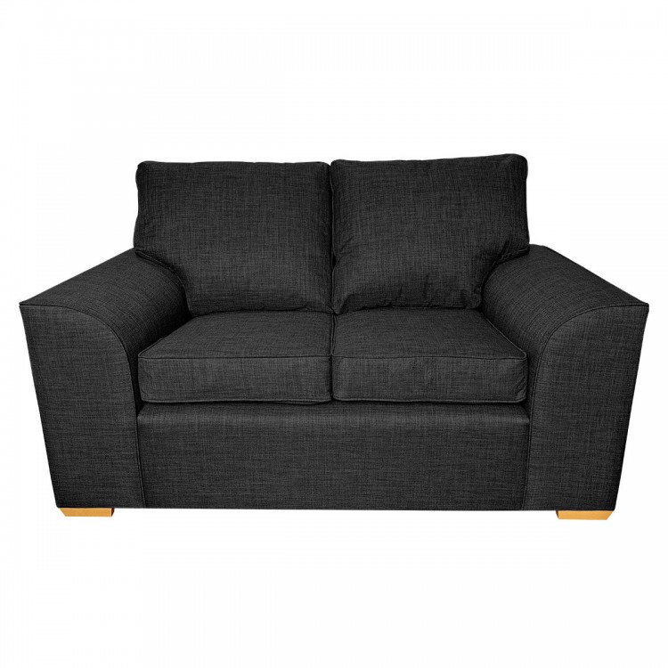 Dallas Two Seater Sofa in a Lena Plain Marl Charcoal Fabric | Beaumont