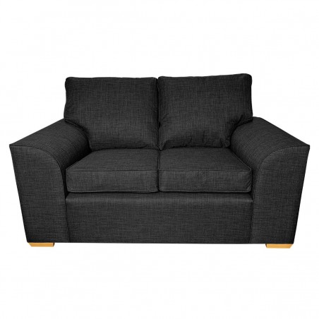 Dallas Two Seater Sofa in a Lena Plain Marl Charcoal Fabric | Beaumont