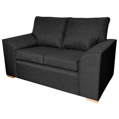 Dallas Two Seater Sofa in a Lena Plain Marl Charcoal Fabric | Beaumont
