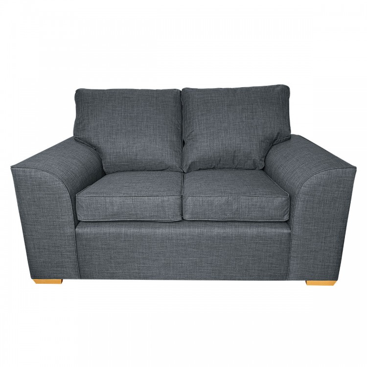 Dallas Two Seater Sofa in a Lena Plain Marl Grey Fabric | Beaumont