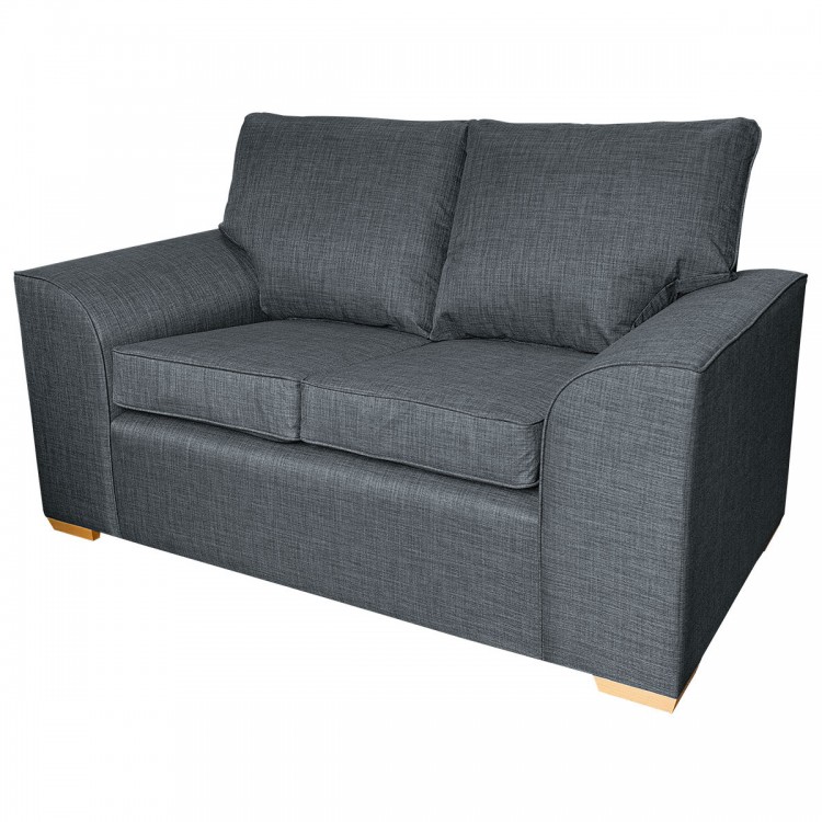 Dallas Two Seater Sofa in a Lena Plain Marl Grey Fabric | Beaumont