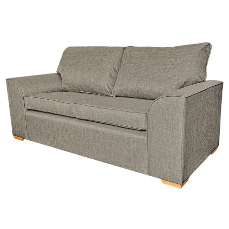 Dallas Three Seater Sofa in a Lena Plain Marl Beige Fabric | Beaumont