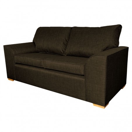 Dallas Three Seater Sofa in a Lena Plain Marl Brown Fabric | Beaumont