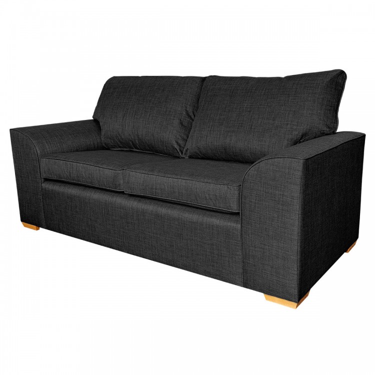 Dallas Three Seater Sofa in a Lena Plain Marl Charcoal Fabric | Beaumont