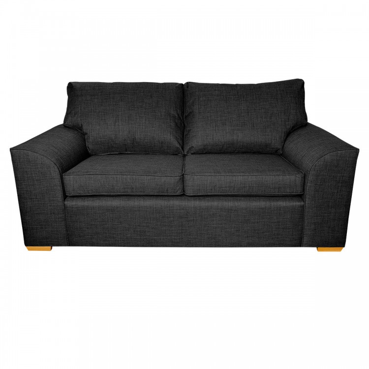 Dallas Three Seater Sofa in a Lena Plain Marl Charcoal Fabric | Beaumont