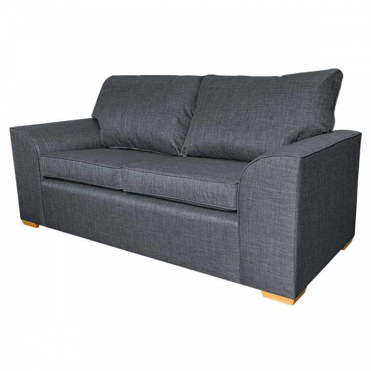 Dallas Three Seater Sofa in a Lena Plain Marl Grey Fabric | Beaumont