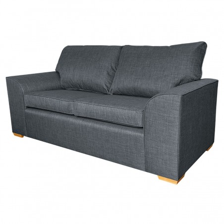 Dallas Three Seater Sofa in a Lena Plain Marl Grey Fabric | Beaumont