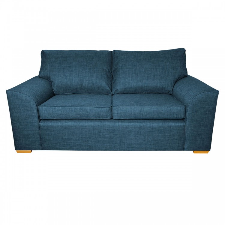 Dallas Three Seater Sofa in a Lena Plain Marl Petrol Fabric | Beaumont
