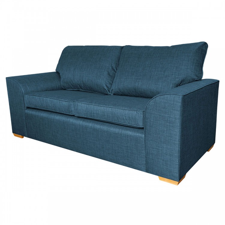 Dallas Three Seater Sofa in a Lena Plain Marl Petrol Fabric | Beaumont