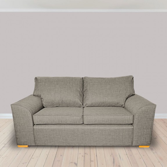 Dallas Three Seater Sofa in a Lena Plain Marl Beige Fabric | Beaumont