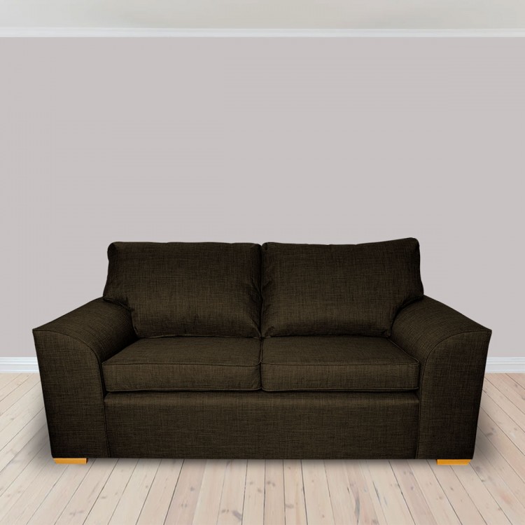 Dallas Three Seater Sofa in a Lena Plain Marl Brown Fabric | Beaumont