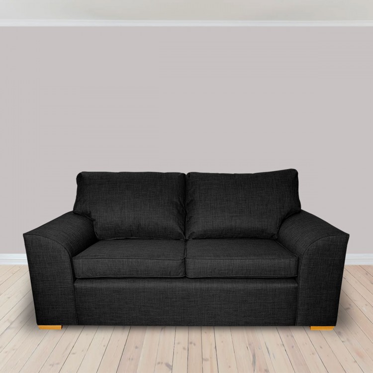 Dallas Three Seater Sofa in a Lena Plain Marl Charcoal Fabric | Beaumont